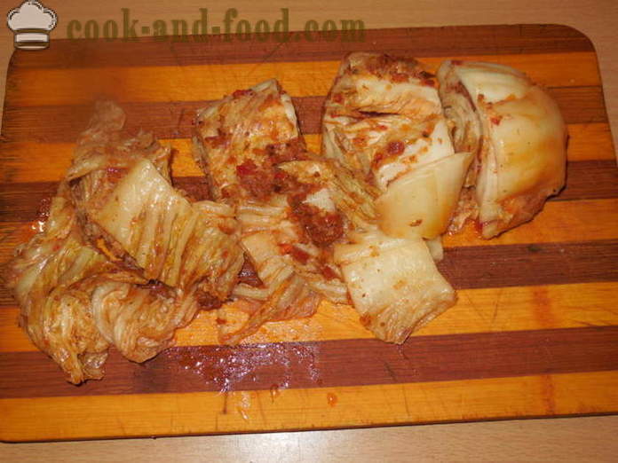 Kimchi cavolo cinese in coreano - come fare kimchi a casa, passo dopo passo ricetta foto
