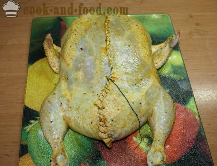 Frittelle di pollo farcito al forno - come cucinare un pollo frittelle ripiene, senza ossa, un passo per passo ricetta foto