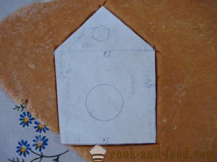 Gingerbread casa di panpepato impasto con le mani - come fare una casa di marzapane in casa, passo dopo passo ricetta foto