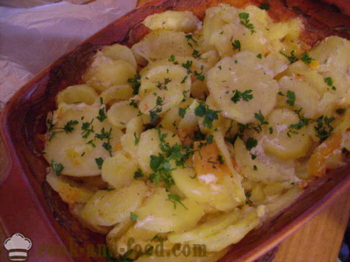 Patate al forno con zucca e crema - come cucinare le patate con la zucca in forno, con un passo per passo ricetta foto