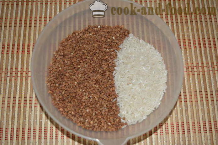 Grano saraceno con riso e carne in multivarka - come preparare il riso con grano saraceno in multivarka, passo dopo passo ricetta foto
