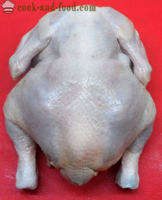 Pollo farcito, senza ossa in forno - come cucinare pollo ripieno, senza ossa, un passo per passo ricetta foto