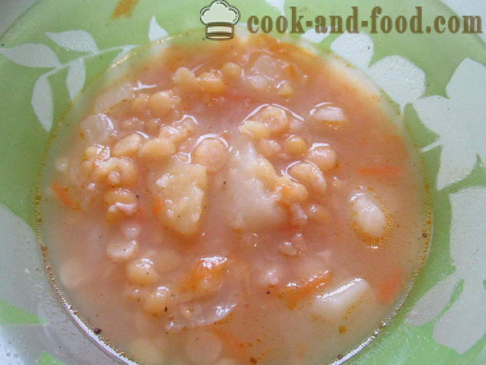 Zuppa di piselli Delicious senza carne - come cucinare la zuppa di piselli senza carne, un passo per passo ricetta foto