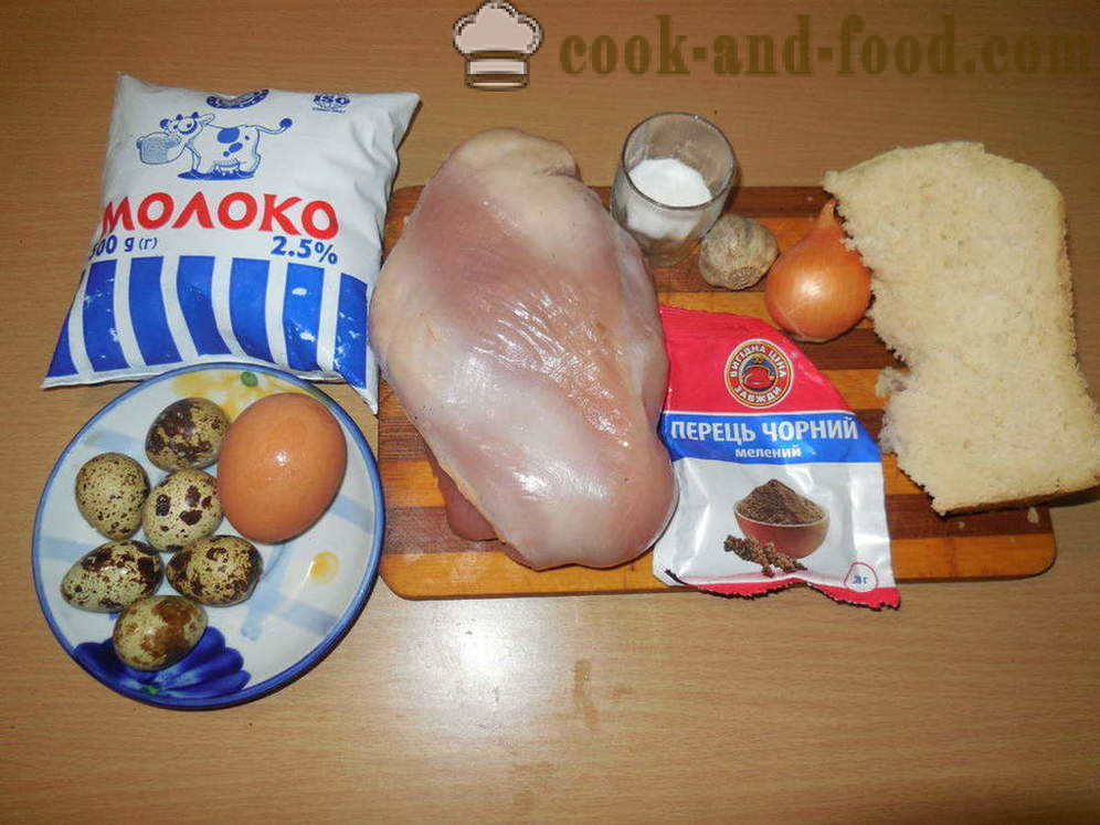 Rotolo di carne di vapore con uova di quaglia - come cucinare polpettone con le uova per una coppia, con un passo per passo ricetta foto