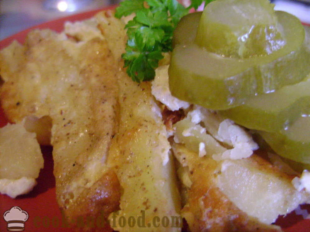 Patate al forno in salsa di panna - entrambe le deliziose patate al forno con crosta di rosolato, con un passo per passo ricetta foto