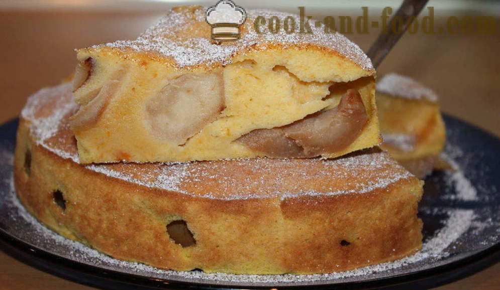 Torta di zucca con le mele - come cucinare la torta di mele con zucca e mela, con un passo per passo ricetta foto