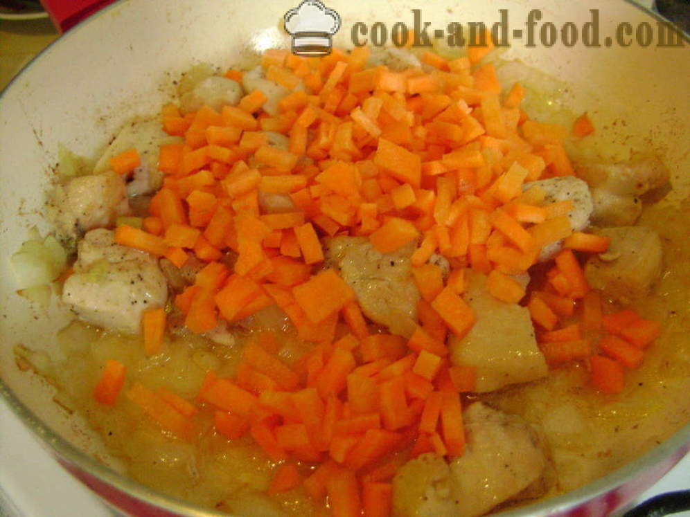 Pilaf con il pollo in una padella - come cucinare il risotto con pollo, un passo per passo ricetta foto