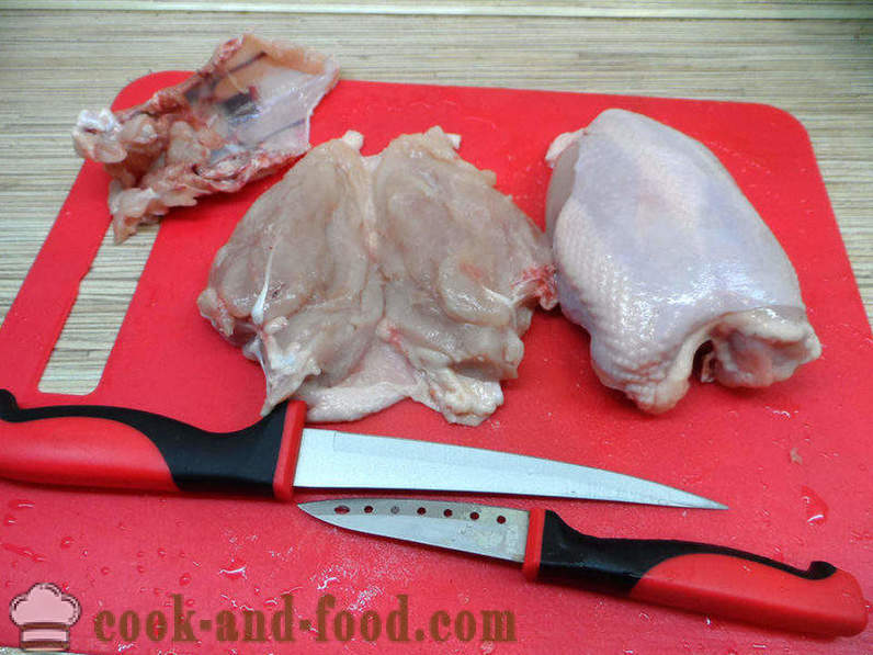 Petto di pollo con funghi al vino bianco - Come cucinare un petto di pollo cotto a vapore in multivarka con funghi, un passo per passo ricetta foto