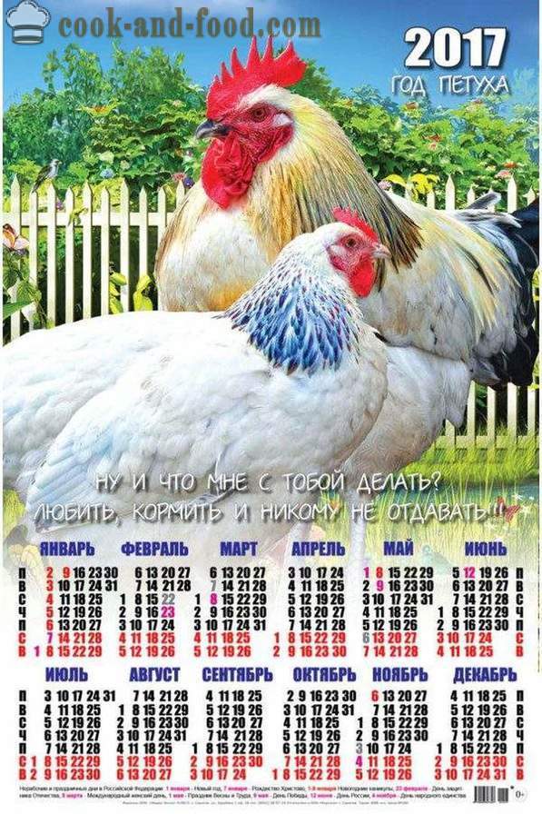 Calendario per il 2017 anno del Gallo: scarica gratis il calendario di Natale con cazzi