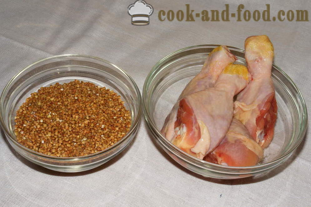Grano saraceno pollo cotto nel forno - come cucinare il pollo con grano saraceno nel forno, con un passo per passo ricetta foto