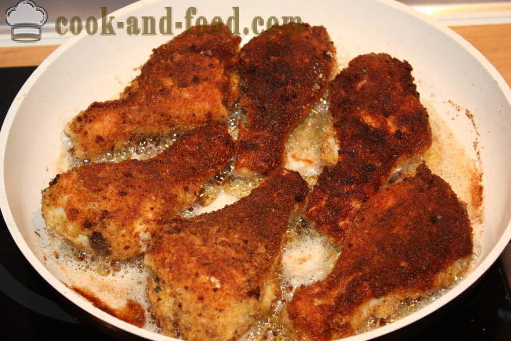 Cosce di pollo croccante in pastella - come friggere cosce di pollo in padella ricetta passo-foto