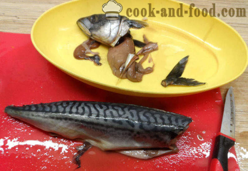 Fishcakes sgombri - come cucinare torte di pesce da sgombri, passo dopo passo le foto delle ricette