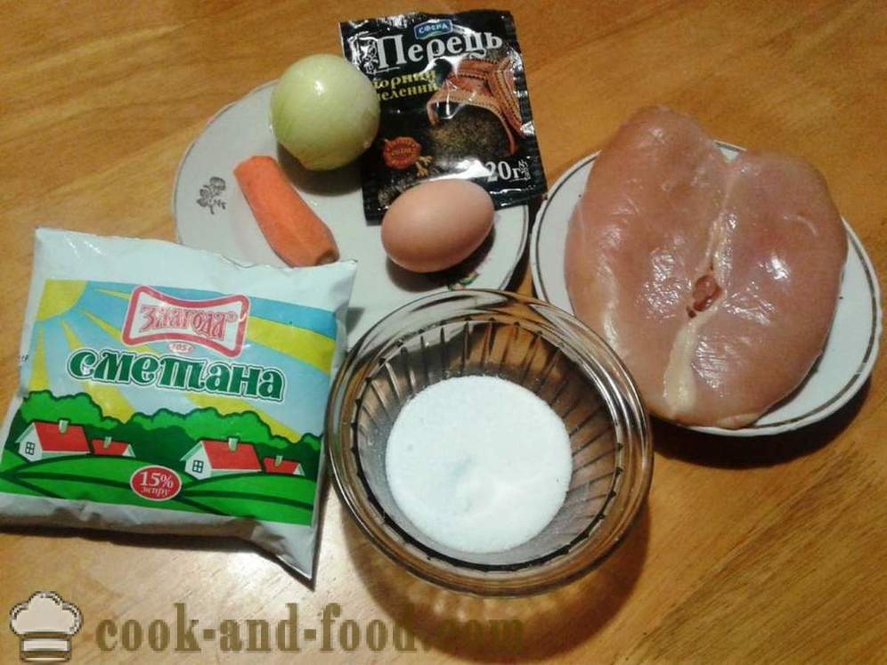 Cotolette di petto di pollo con panna acida - Come cucinare cotolette di petto di pollo tritata, passo dopo passo le foto delle ricette
