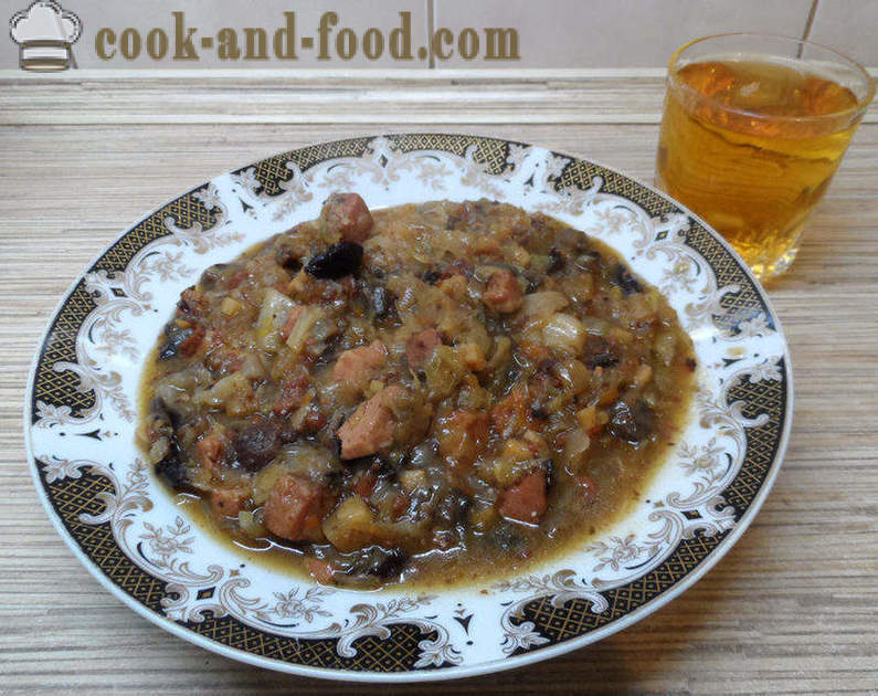 Bigus con cavolo, carne e funghi - come cucinare correttamente Bigus, un passo per passo ricetta foto