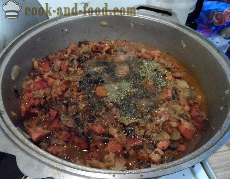 Bigus con cavolo, carne e funghi - come cucinare correttamente Bigus, un passo per passo ricetta foto