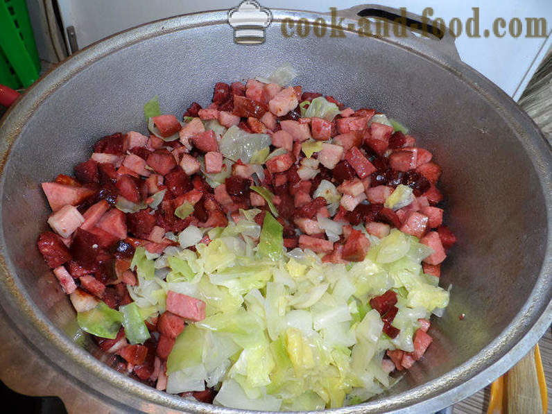 Bigus con cavolo, carne e funghi - come cucinare correttamente Bigus, un passo per passo ricetta foto