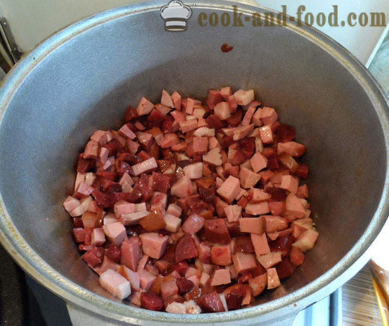 Bigus con cavolo, carne e funghi - come cucinare correttamente Bigus, un passo per passo ricetta foto