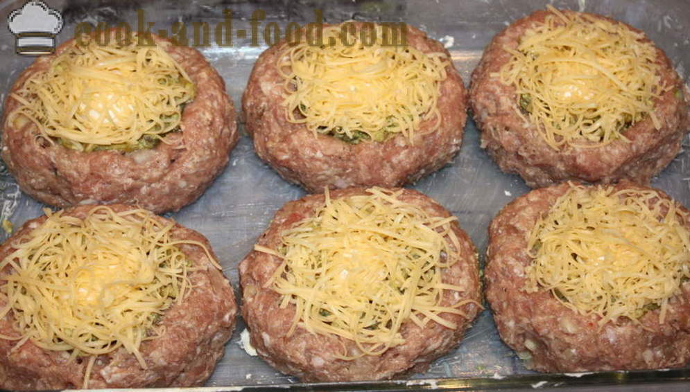 Formaggio a base di carne con funghi e formaggio - come cucinare la carne di formaggio con funghi al forno, con un passo per passo ricetta foto