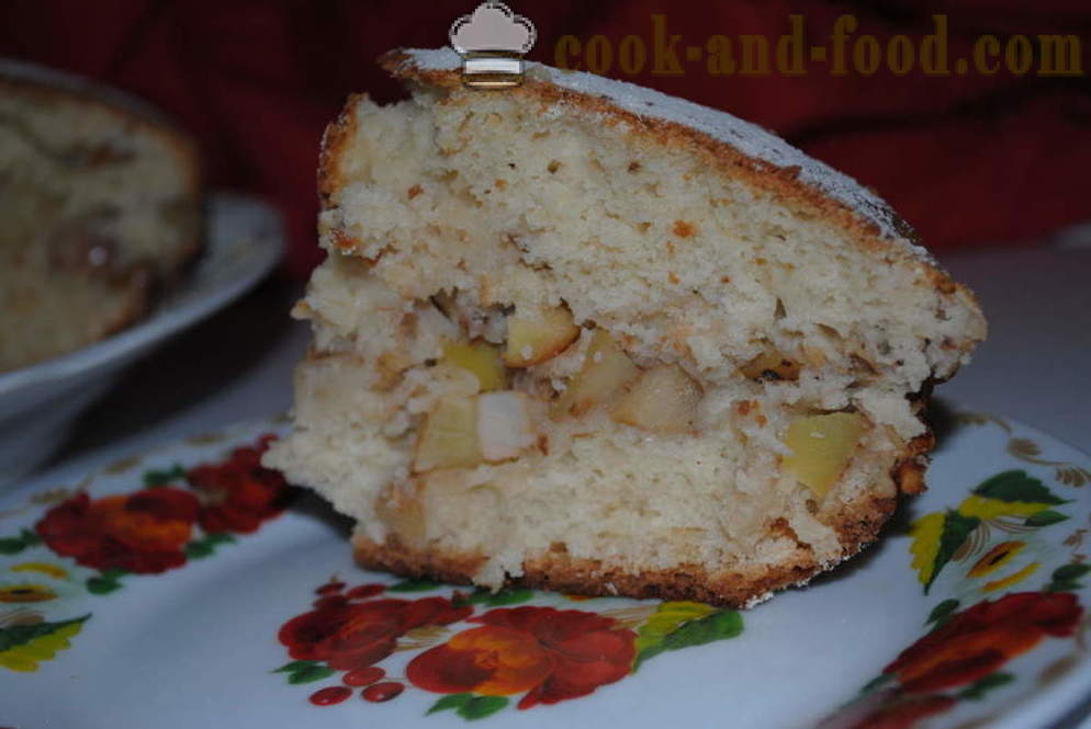 Torta pan di zenzero su kefir con mele e noci - come cucinare una torta con kefir, un passo per passo ricetta foto