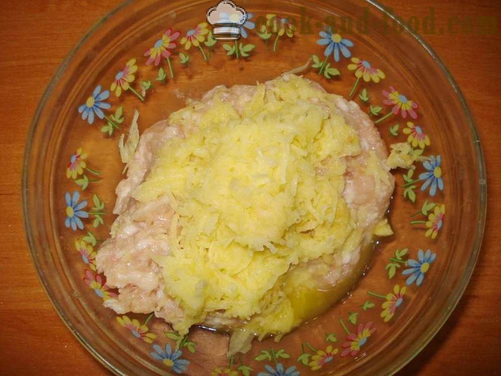 Polpette di pollo con il formaggio in multivarka - come cucinare hamburger per multivarka, passo dopo passo ricetta foto