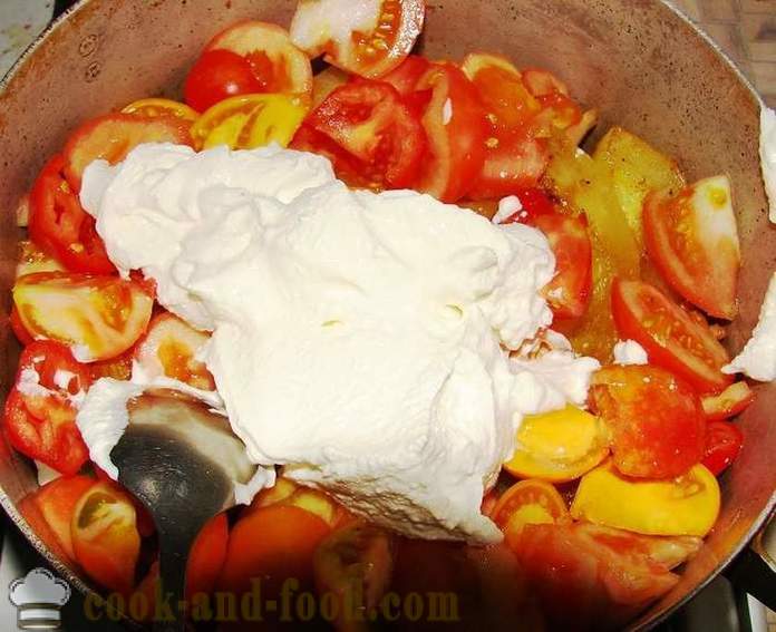 Zucchine brasate in crema - come cucinare le zucchine al vapore con verdure, un passo per passo ricetta foto