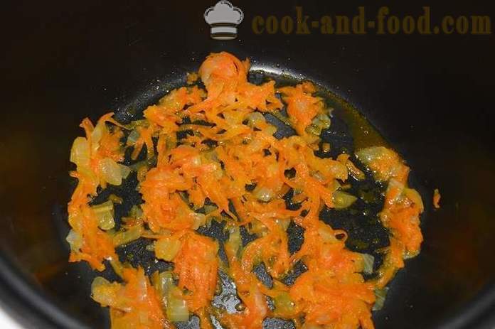 Cavolo stufato con salsicce in multivarka e zucchine - come cucinare una zuppa di cavolo multivarka, passo dopo passo ricetta foto