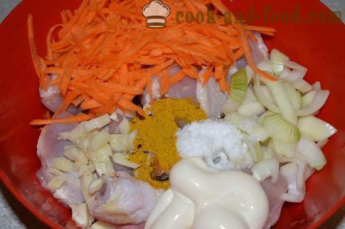 Coscia di pollo in multivarka con verdure e salsa - entrambi deliziosi per cucinare cosce di pollo in multivarka, passo dopo passo le foto delle ricette