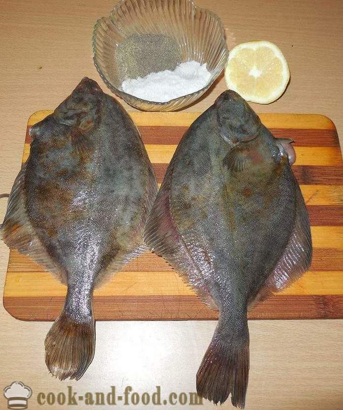 Flounder fritto in una padella, è inodore e senza impanatura - come cucinare fritti soccombere con succo di limone, la ricetta con una foto