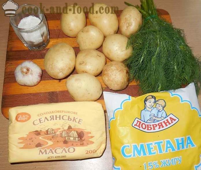 Delicious patate in crema acida con aneto e aglio - come cucinare un delizioso patate, una ricetta semplice con una foto