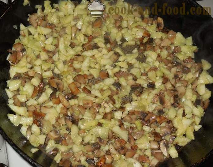 Zucchine cotte in forno con carne macinata: riso con funghi e formaggio - come cucinare zucchine ripiene al forno, con un passo per passo ricetta foto