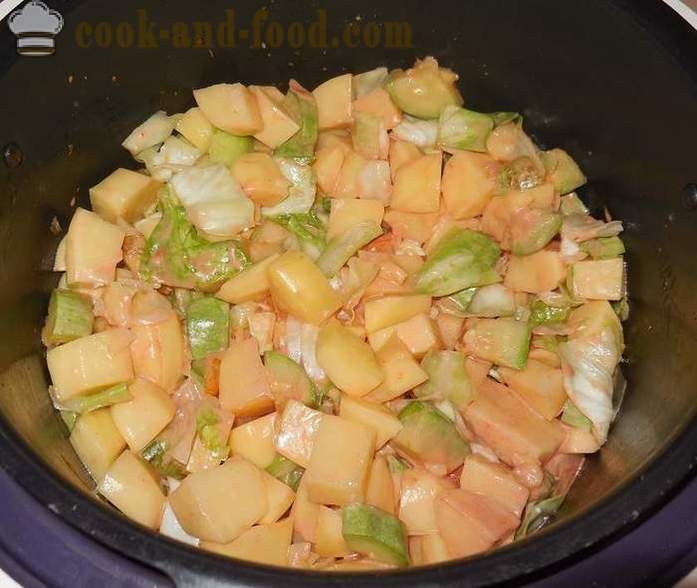 Stufato di verdure con zucchine, cavoli e patate in multivarka - come cucinare stufato di verdure - ricetta passo dopo passo, con le foto