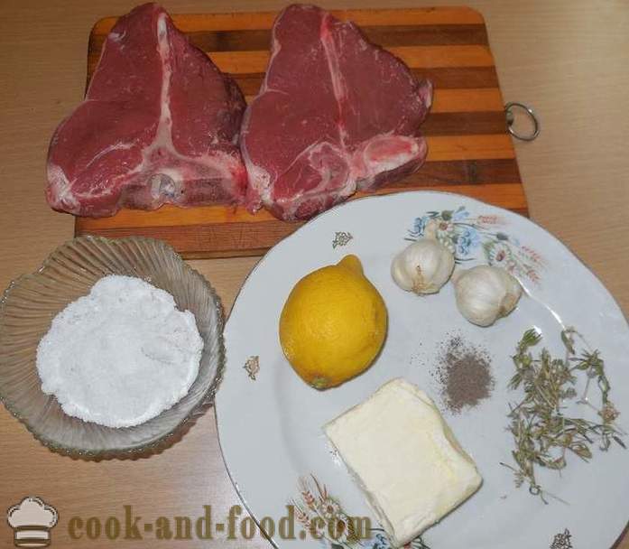 Delicious e succosa bistecca di manzo o maiale Ti Bon - cucinare pieno di carne torrefazione - un passo per passo ricetta foto