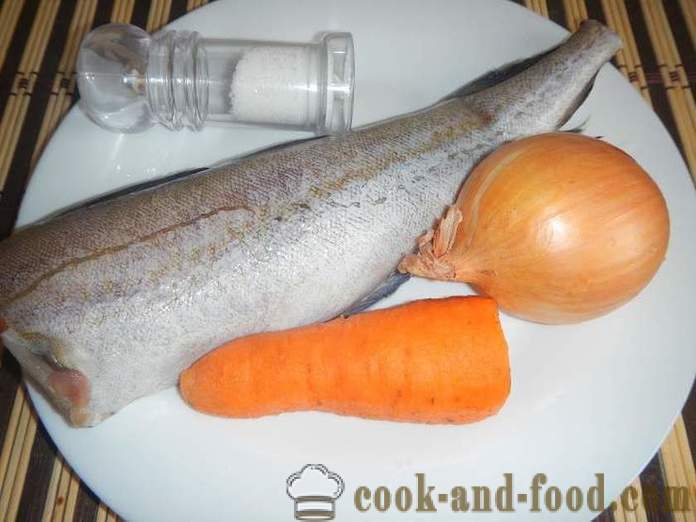 Pollack delizioso al forno con cipolle e carote - come cucinare Pollack nel forno - un passo per passo ricetta foto