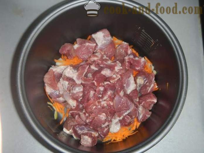 Gulasch di maiale Delicious in multivarka sugo o carne di maiale - un passo per passo la ricetta con le foto come cucinare il gulasch di maiale