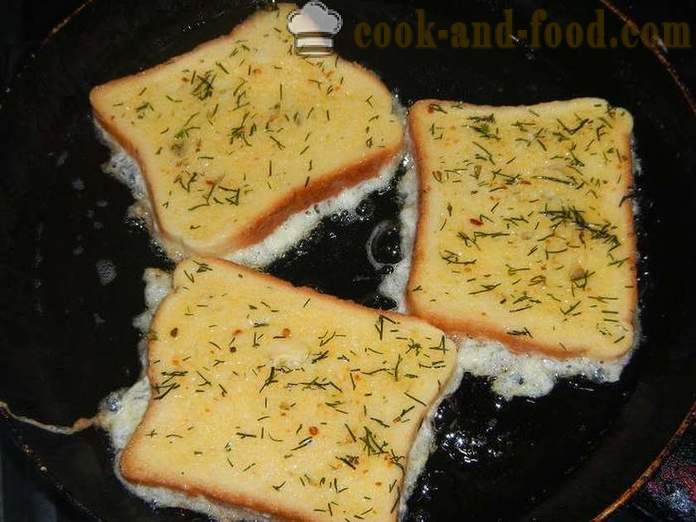 Toast di pane bianco con un uovo: dolce, sale e aglio. Come fare deliziosi crostini di pane in una padella - un passo per passo la ricetta con le foto.