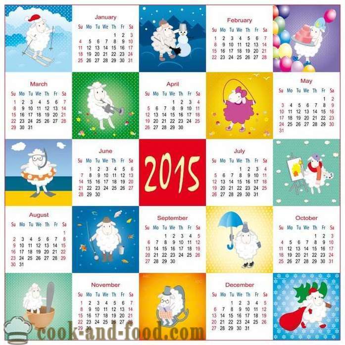 Calendario per il 2015 Anno della Capra (pecora): scarica gratis il calendario di Natale con capre e pecore.