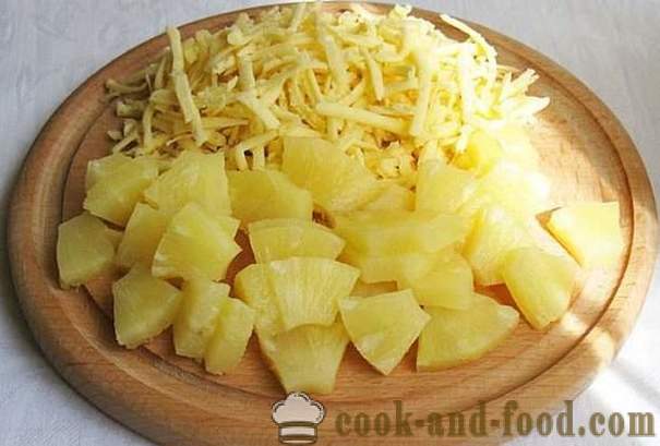 Insalata di pollo con ananas rendere il più rapidamente un insalata, la ricetta è semplice e deliziosa, con le foto
