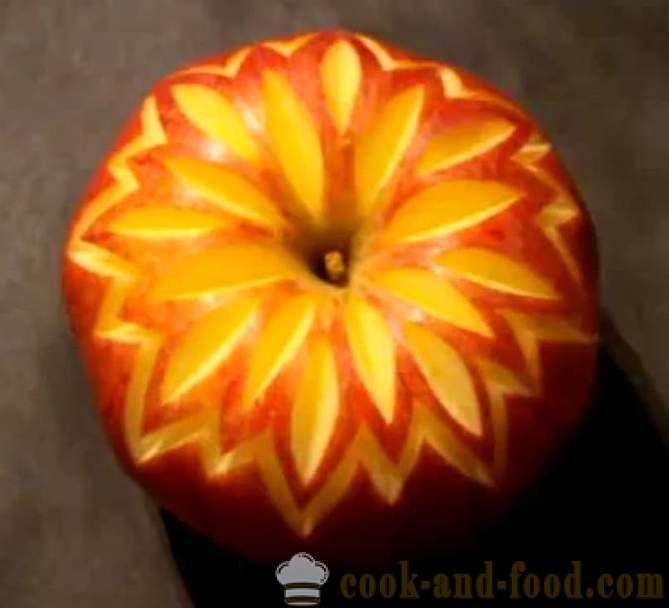 Decorazioni di frutta per i piatti, torta, un tavolo o ritagliandosi di una mela con una foto, video