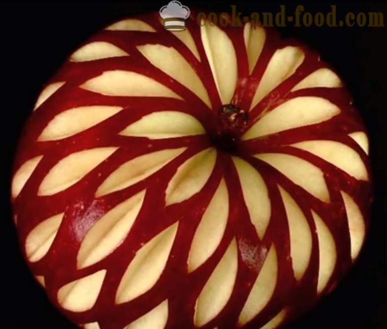 Decorazioni di frutta per i piatti, torta, un tavolo o ritagliandosi di una mela con una foto, video