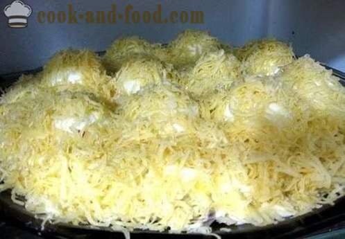 Uova farcite con formaggio e aglio - piatti freddi, la ricetta con una foto